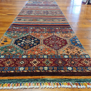 Hand knotted wool Rug 29885 size 298 x 85 cm Afghanistan