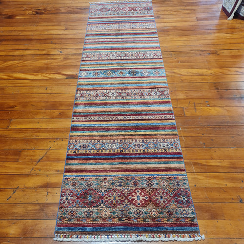 Hand knotted wool rug 29883 size 298 x 83 cm Afghanistan