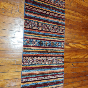Hand knotted wool rug 29883 size 298 x 83 cm Afghanistan