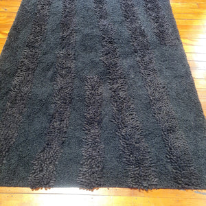 100% wool Rug AM Shag Black size 160 x 230 cm India