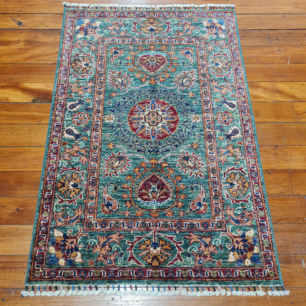 Hand knotted wool rug 12382B  size 123 x 82 cm Afghanistan