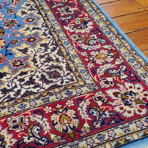 Hand knotted wool rug on silk foundation 163108 size 163 x 108 cm