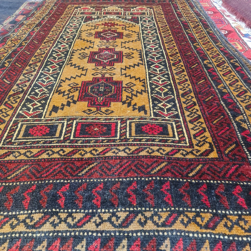 hand knotted wool Rug 13475 size 134 x 75 cm  Afghanistan