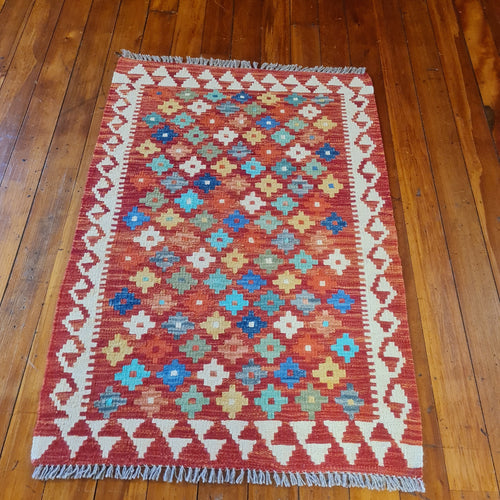 Hand knotted wool Rug 12184 size 121 x 84 cm Afghanistan