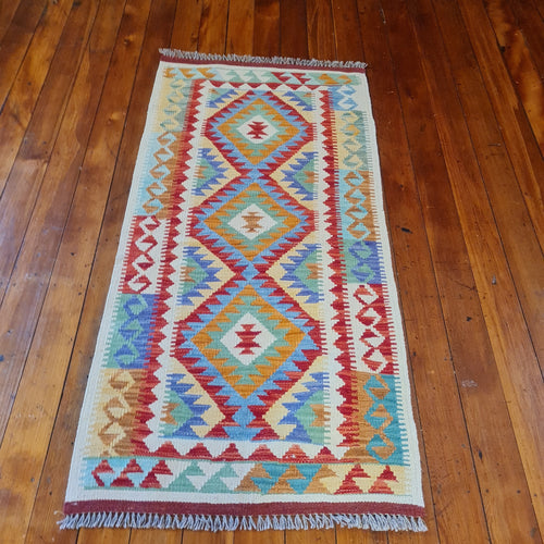 Hand knotted wool Rug 14873 size 148 x 73 cm Afghanistan