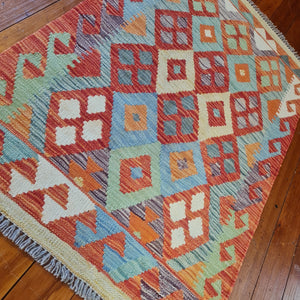 Hand knotted wool Rug 12480 size 124 x 80 cm Afghanistan