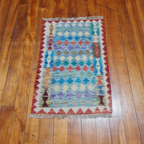 Hand knotted wool Rug 9166 size 91 x 66 cm Afghanistan