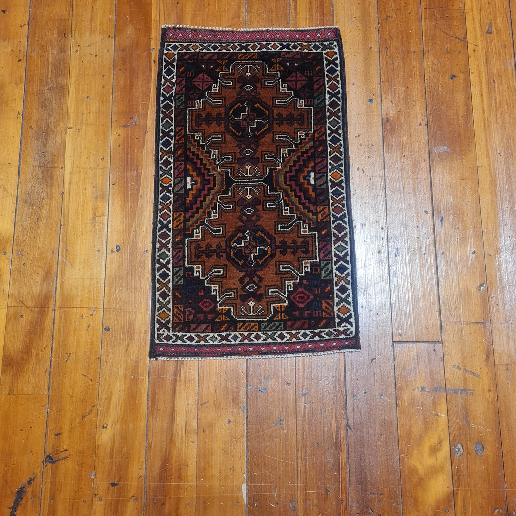 Hand knotted wool Rug 7443 size 74 x 43  cm Iran
