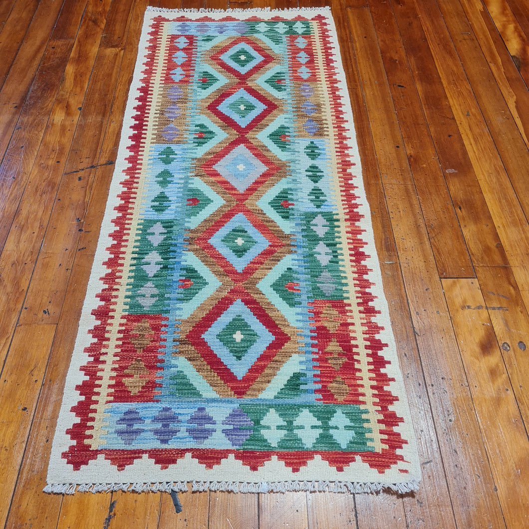 Hand knotted wool Rug 19079 size 190 x 79 cm Afghanistan