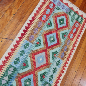 Hand knotted wool Rug 19079 size 190 x 79 cm Afghanistan