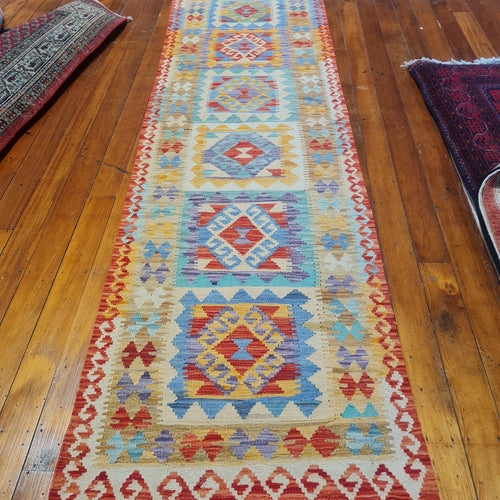 Handmade wool rug Rug 30186 size 301 x 86 cm Afghanistan