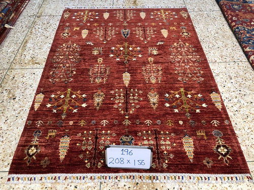 Hand knotted wool Rug 208156 size 208 x 156 cm Afghanistan