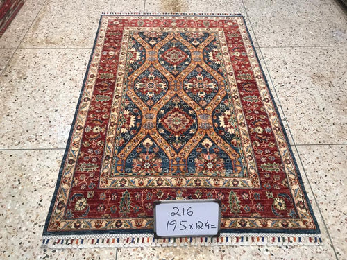 Hand knotted wool Rug 195126 size 195 x 126 cm Afghanistan