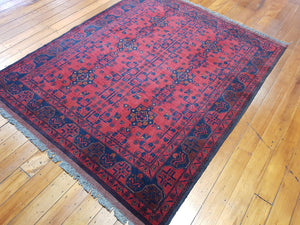 Hand knotted wool Rug 9063 size 187 x 154 cm Afghanistan