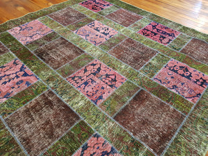 Hand knotted patch work Rug  048  size 253 x 249 cm Afghanistan