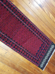 Hand knotted wool Rug 28 size  249 x 61 cm Afghanistan