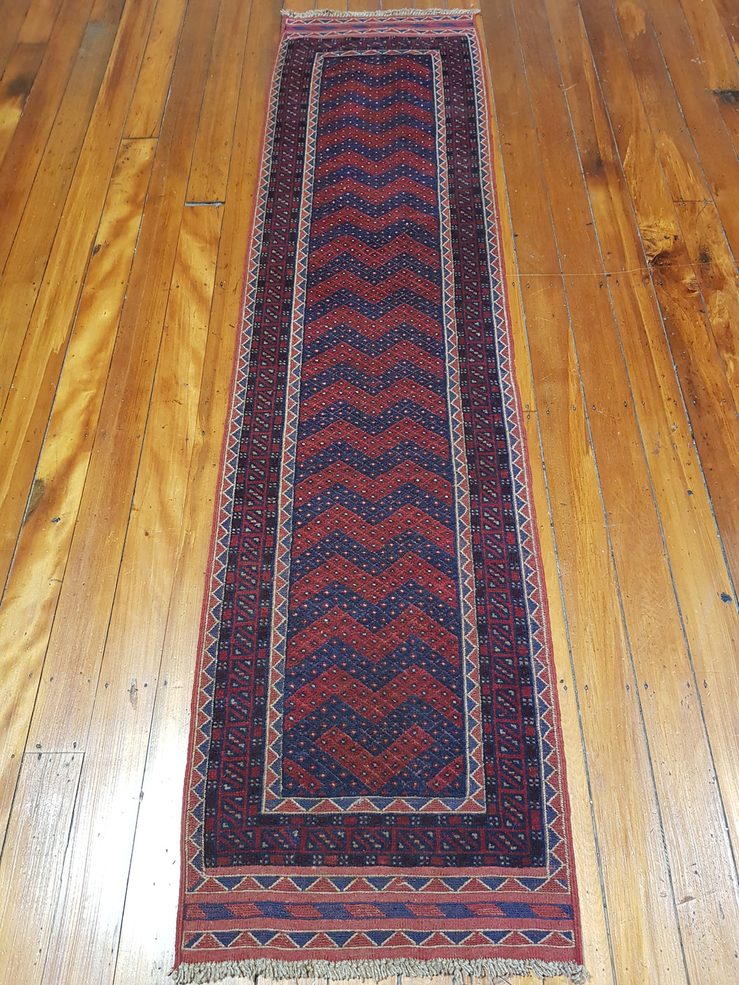 Hand knotted wool Rug 42 size  248 x 61 cm
