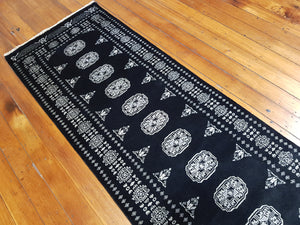 Hand knotted wool Rug  17 size 306 x 78 cm Pakistan