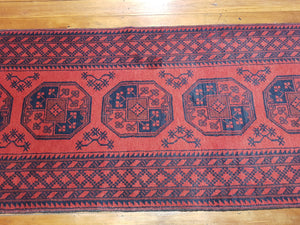 Hand knotted wool Rug  16   280 x 75 cm " Aqcha " Afghanistan made