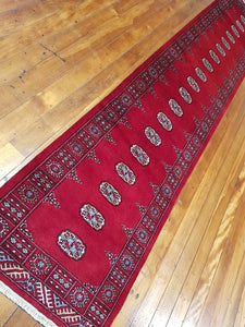 Hand knotted wool Rug 21 size 372 x 76 cm Pakistan
