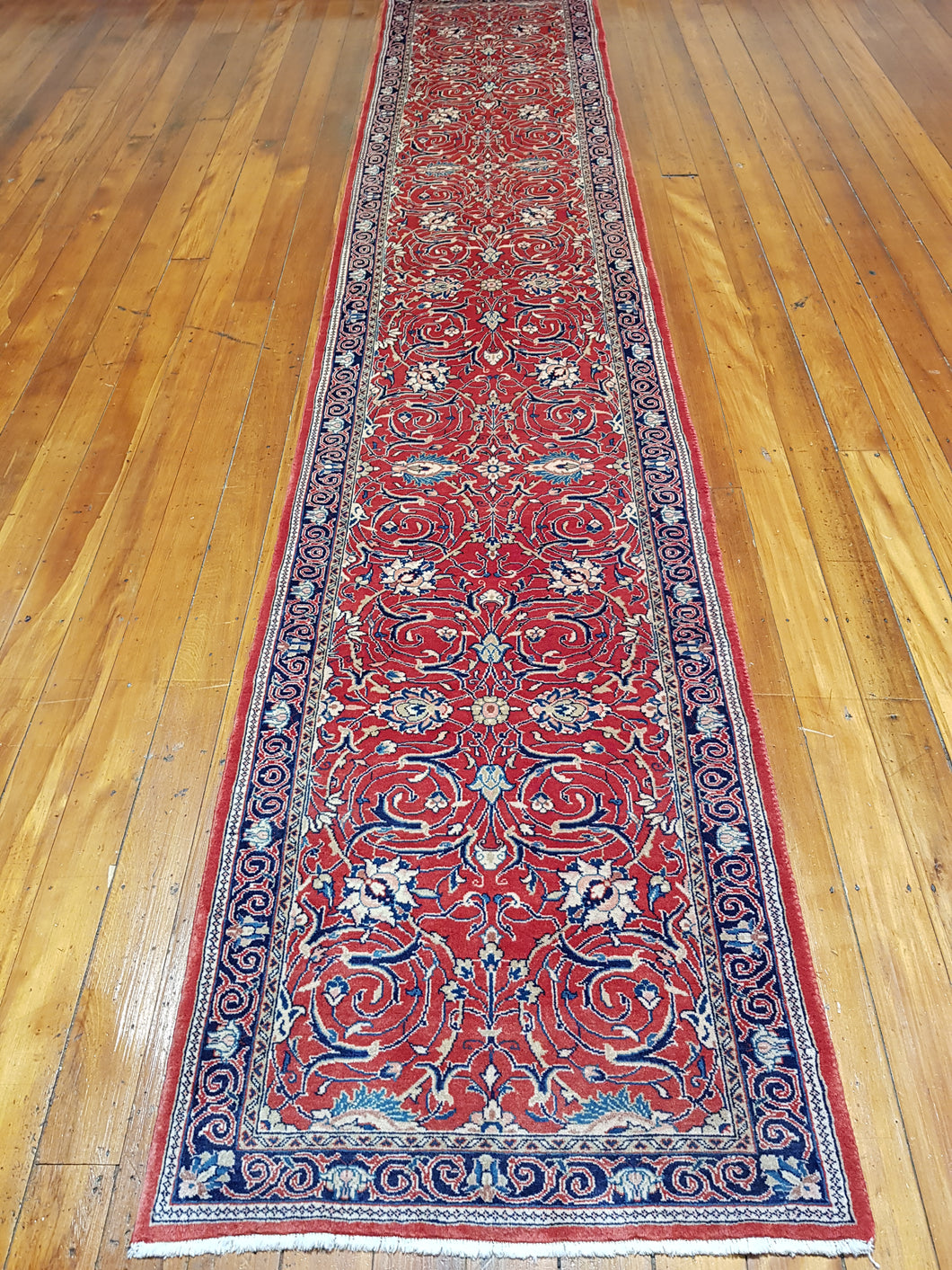 Hand knotted wool Rug 14590 size  423 x 80 cm