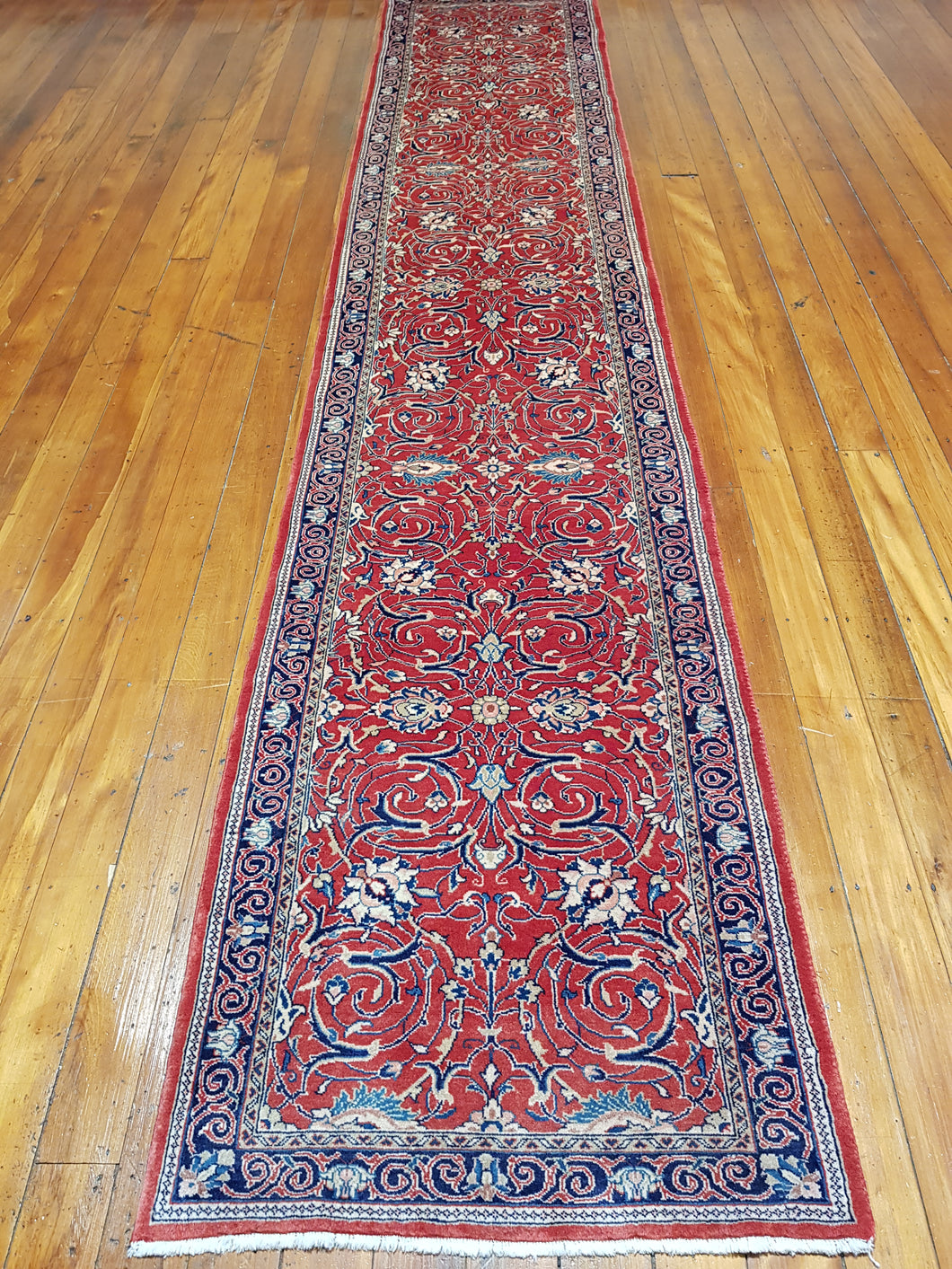 Hand knotted wool Rug 14590 size  423 x 80 cm, Iran