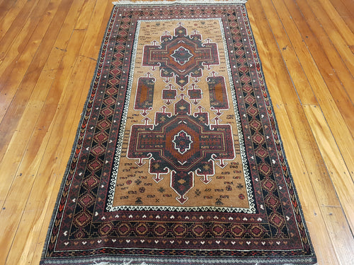 Hand knotted wool Rug 7929 size 209 x 109 cm Afghanistan