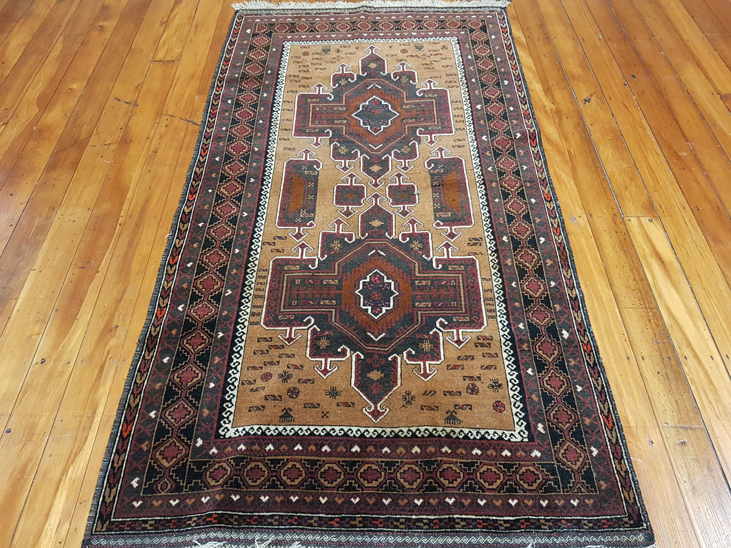 Hand knotted wool Rug 7929 size 209 x 109 cm Afghanistan