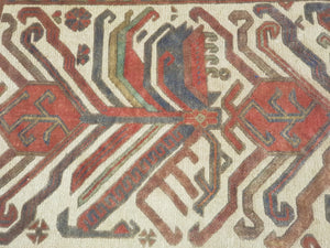 TEH 1111 Hand knotted wool Afghan Rug  191 x 120 CM
