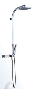 square compete shower unit .mixer hand shower and overheard large sqiare shower head