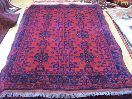 Hand knotted wool Rug 9063 size 187 x 154 cm Afghanistan
