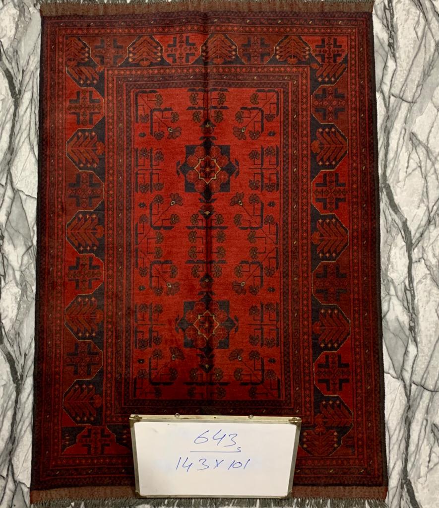 Hand knotted wool Rug 142101 size 142 x 101 cm Afghanistan