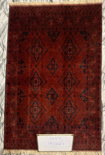 Hand knotted wool Rug 194126 size 194 x 126 cm Afghanistan