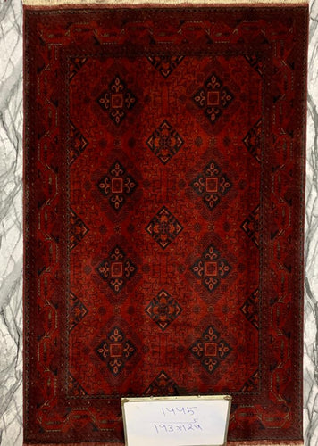 Hand knotted wool Rug 193124 size 193 x 124 cm Afghanistan