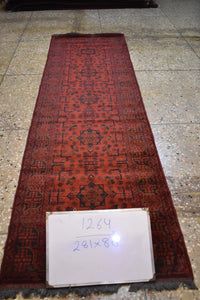 Hand knotted wool Rug 28180 size 281 x 80 cm Afghanistan